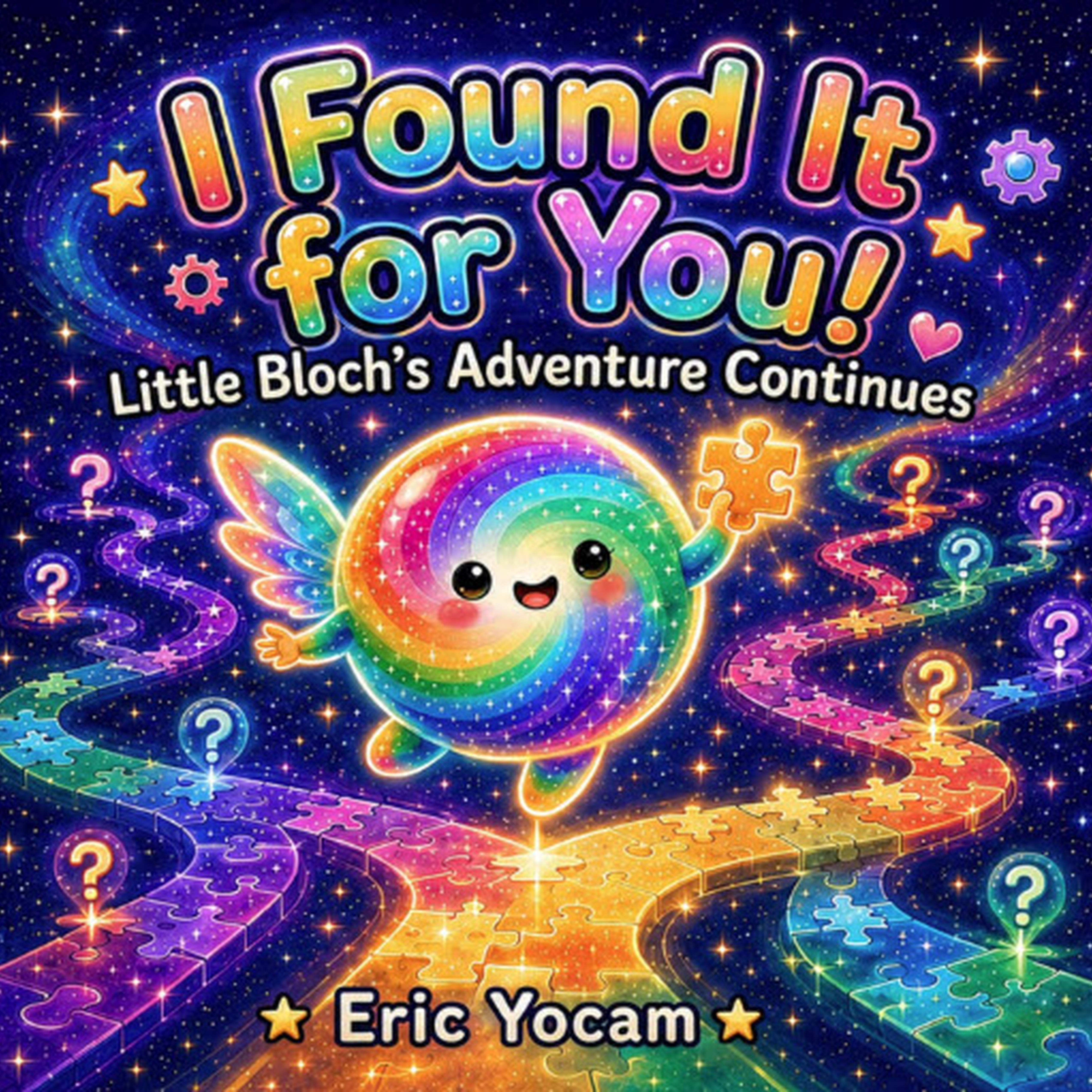 I Found It for You! Little Bloch's Adventure - cover showing Little Bloch among many glowing pathways